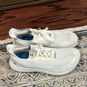 White and Tan Athletic Sneakers-Flux brand